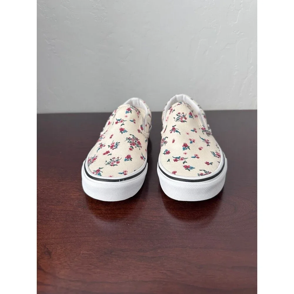 Vans Classic Slip On Ditsy Floral Womens 5 Cream Rose Canvas Shoes Discontinued